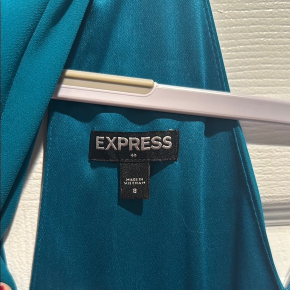 Blue backless halter sundress for cocktail - Picture 2 of 5